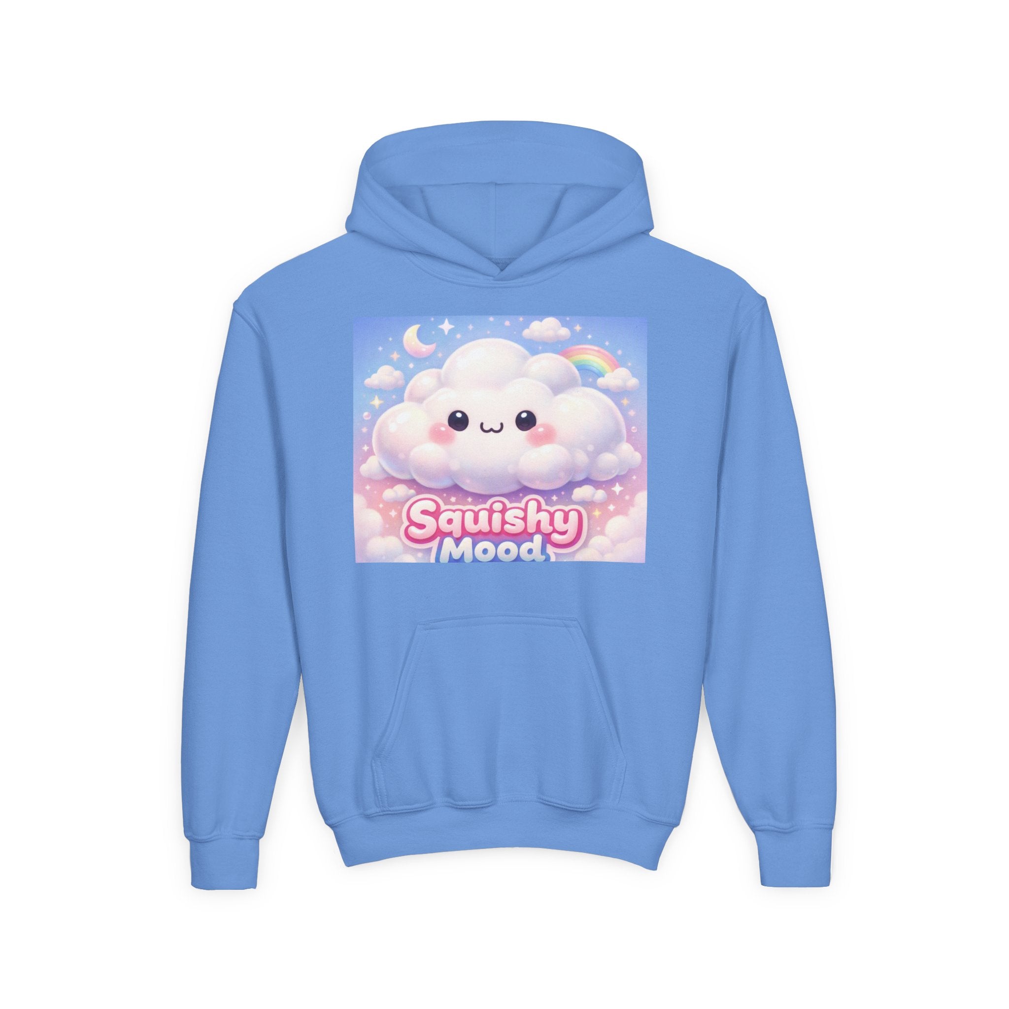 Kawaii 'Squishy Mood' Youth Hoodie – Cute Cloud Rainbow Sweatshirt