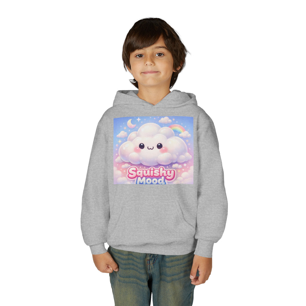 Kawaii 'Squishy Mood' Youth Hoodie – Cute Cloud Rainbow Sweatshirt