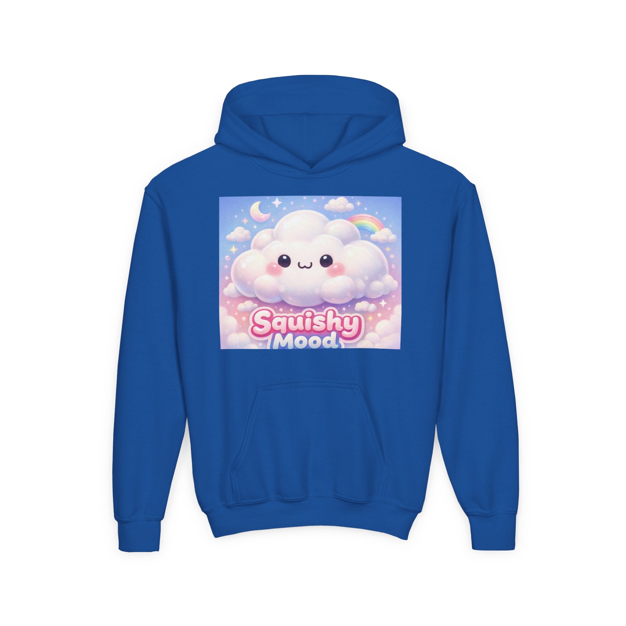 Kawaii 'Squishy Mood' Youth Hoodie – Cute Cloud Rainbow Sweatshirt