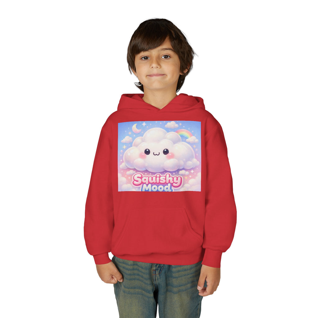 Kawaii 'Squishy Mood' Youth Hoodie – Cute Cloud Rainbow Sweatshirt