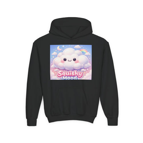 Kawaii 'Squishy Mood' Youth Hoodie – Cute Cloud Rainbow Sweatshirt