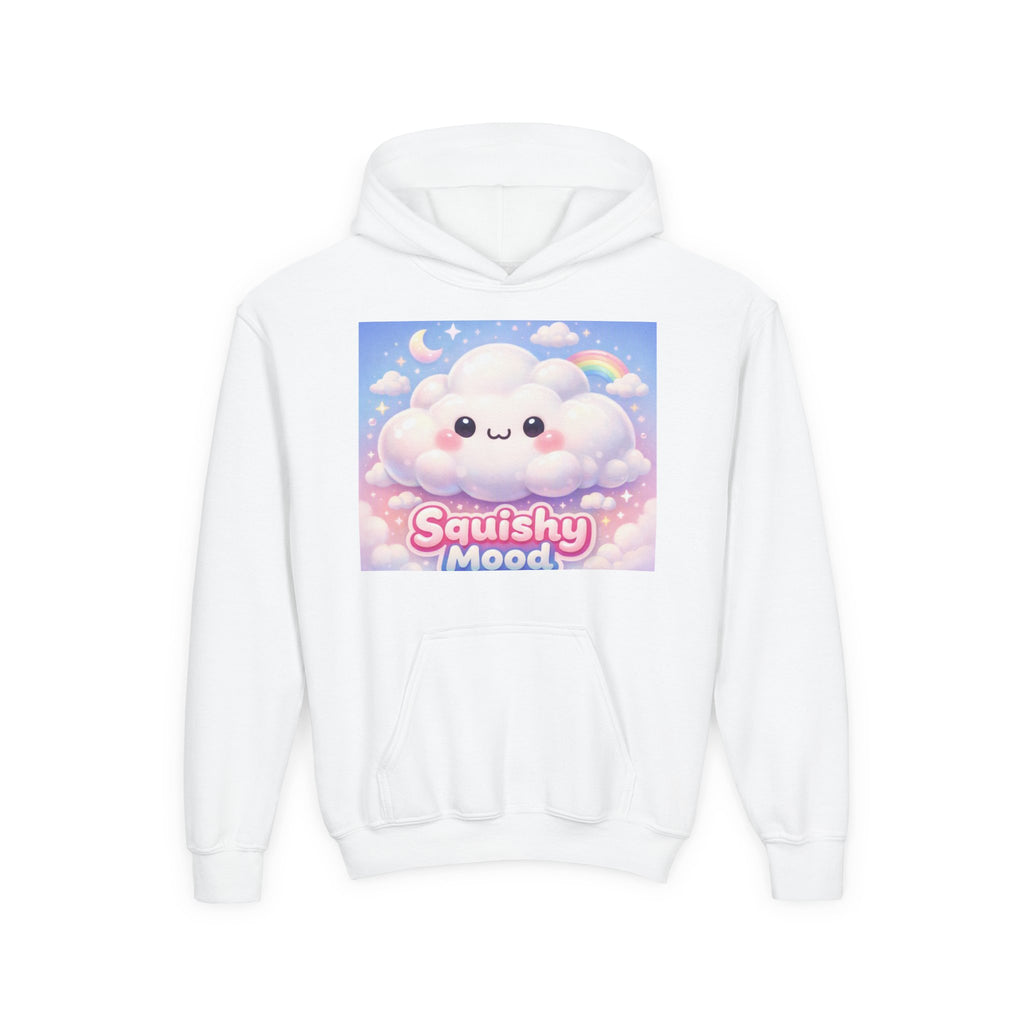 Kawaii 'Squishy Mood' Youth Hoodie – Cute Cloud Rainbow Sweatshirt