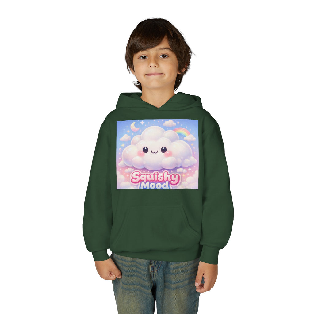 Kawaii 'Squishy Mood' Youth Hoodie – Cute Cloud Rainbow Sweatshirt