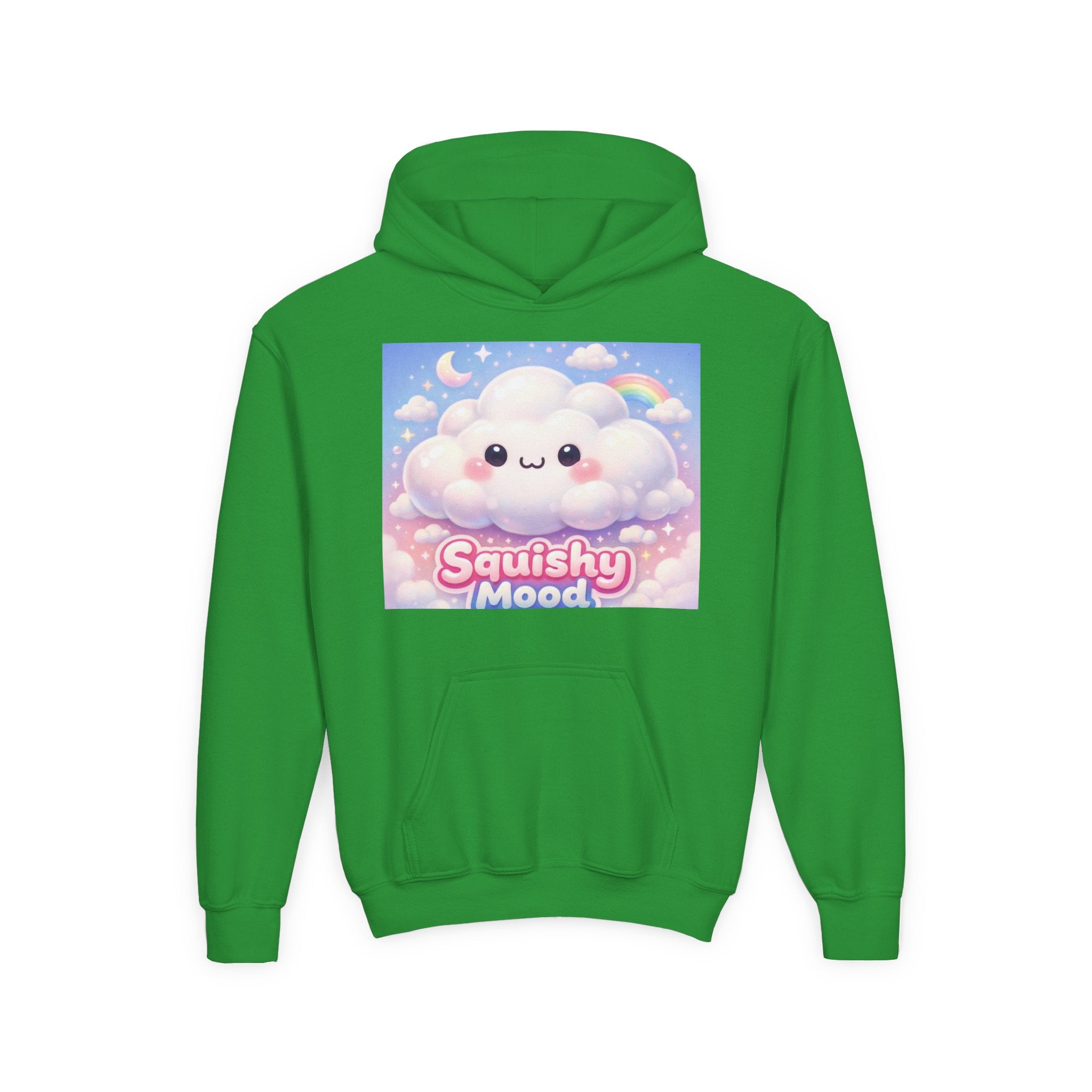 Kawaii 'Squishy Mood' Youth Hoodie – Cute Cloud Rainbow Sweatshirt