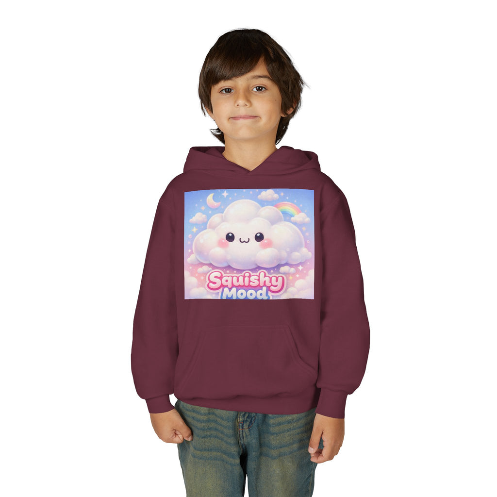 Kawaii 'Squishy Mood' Youth Hoodie – Cute Cloud Rainbow Sweatshirt