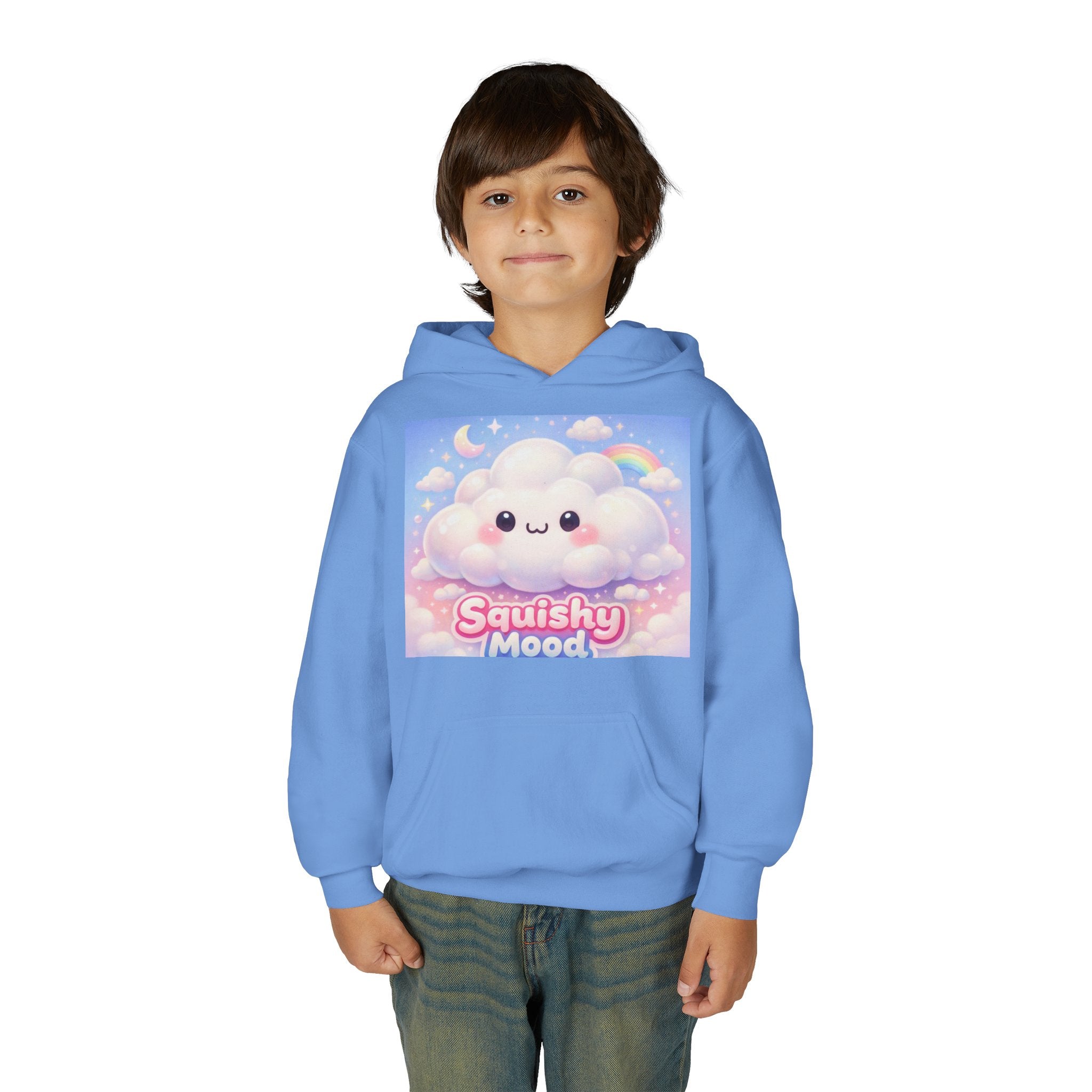 Kawaii 'Squishy Mood' Youth Hoodie – Cute Cloud Rainbow Sweatshirt