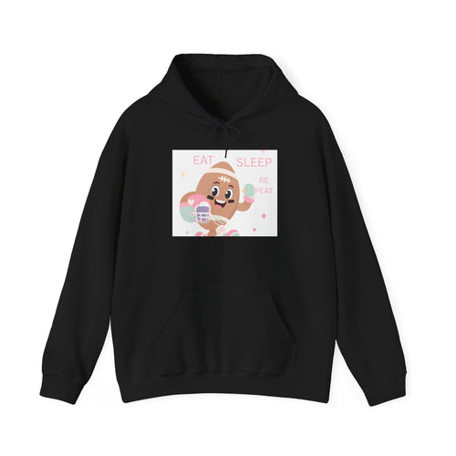 Cute Donut Hoodie "Eat Sleep Be Sweet" – Kawaii Dessert Pullover