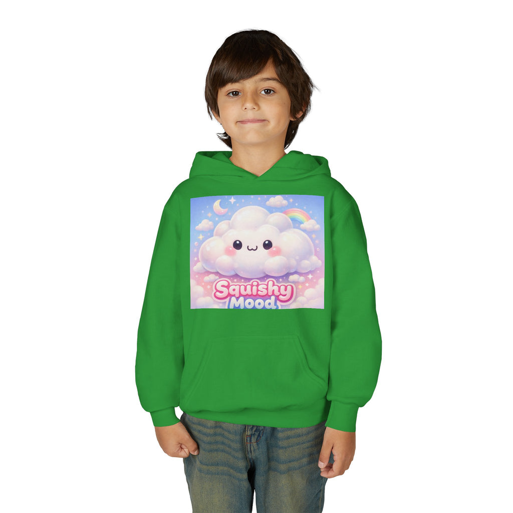 Kawaii 'Squishy Mood' Youth Hoodie – Cute Cloud Rainbow Sweatshirt