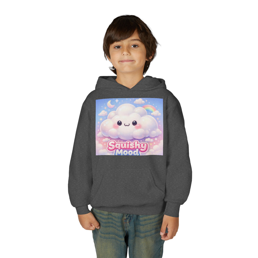 Kawaii 'Squishy Mood' Youth Hoodie – Cute Cloud Rainbow Sweatshirt
